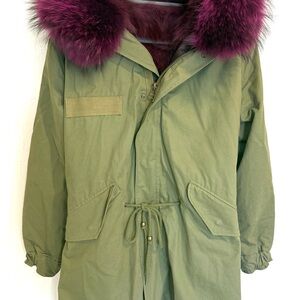 Mr. & Mrs. Italy fox and raccoon fur coat